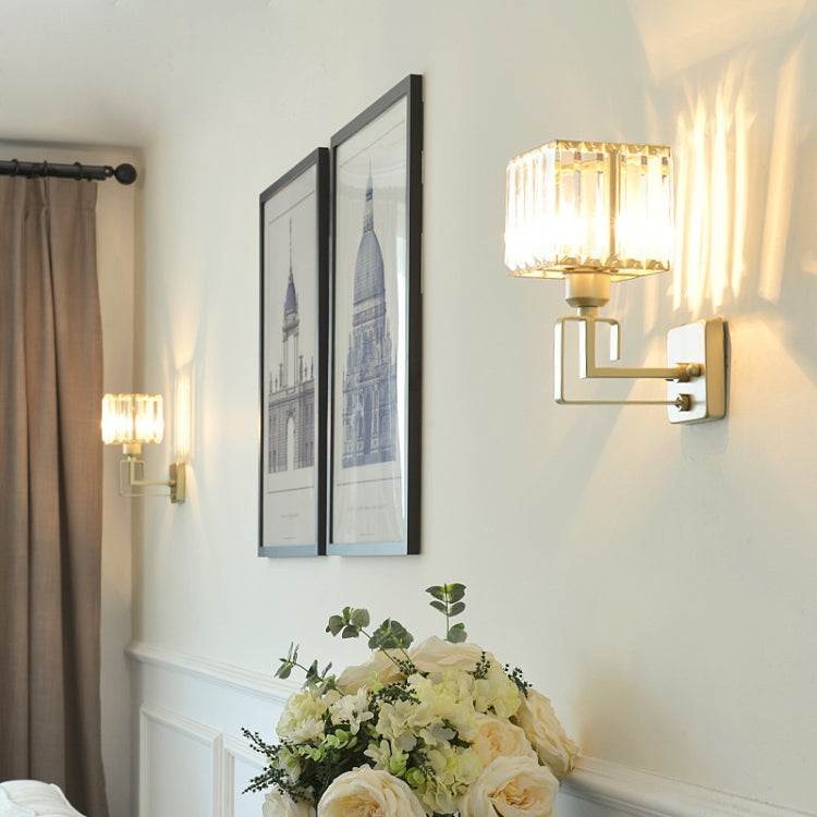E27 LED Crystal Lamp Bedside Lamp Bedroom Living Room Wall Lamp, Light color: C(LED White Light 5W)