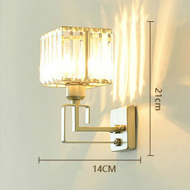 E27 LED Crystal Lamp Bedside Lamp Bedroom Living Room Wall Lamp, Light color: C(LED White Light 5W)