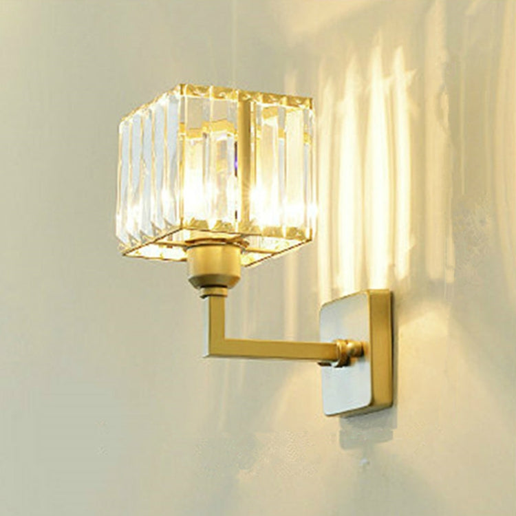 E27 LED Crystal Lamp Bedside Lamp Bedroom Living Room Wall Lamp, Light color: D