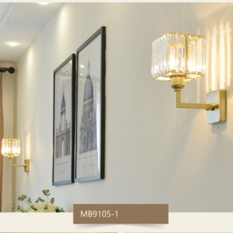 E27 LED Crystal Lamp Bedside Lamp Bedroom Living Room Wall Lamp, Light color: D