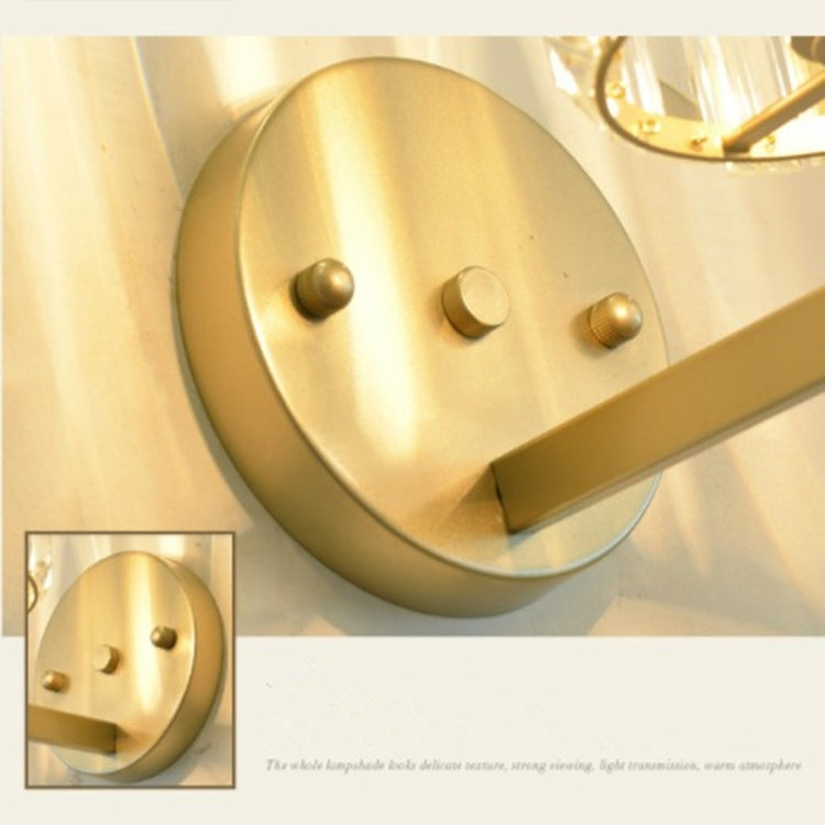 E27 LED Crystal Lamp Bedside Lamp Bedroom Living Room Wall Lamp, Light color: D