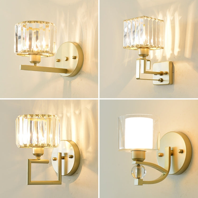 E27 LED Crystal Lamp Bedside Lamp Bedroom Living Room Wall Lamp, Light color: D