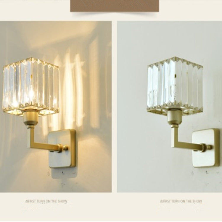E27 LED Crystal Lamp Bedside Lamp Bedroom Living Room Wall Lamp, Light color: D