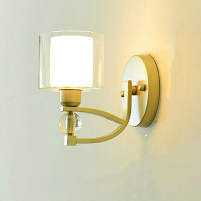 E27 LED Crystal Lamp Bedside Lamp Bedroom Living Room Wall Lamp, Light color: E(LED Warm Light 5W)