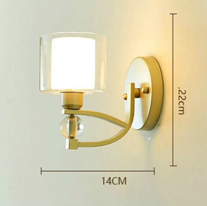 E27 LED Crystal Lamp Bedside Lamp Bedroom Living Room Wall Lamp, Light color: E(LED Warm Light 5W)