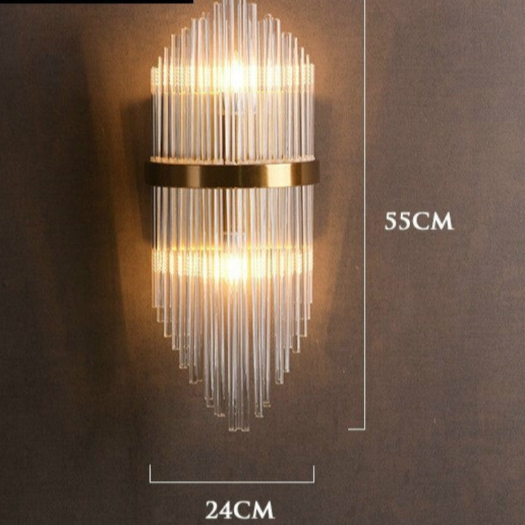 Simple and Modern Living Room TV Wall Crystal Wall Lamp, Power source: Three-color Light Single 5W