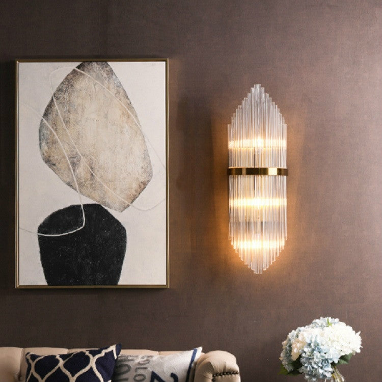 Simple and Modern Living Room TV Wall Crystal Wall Lamp, Power source: Three-color Light Single 5W