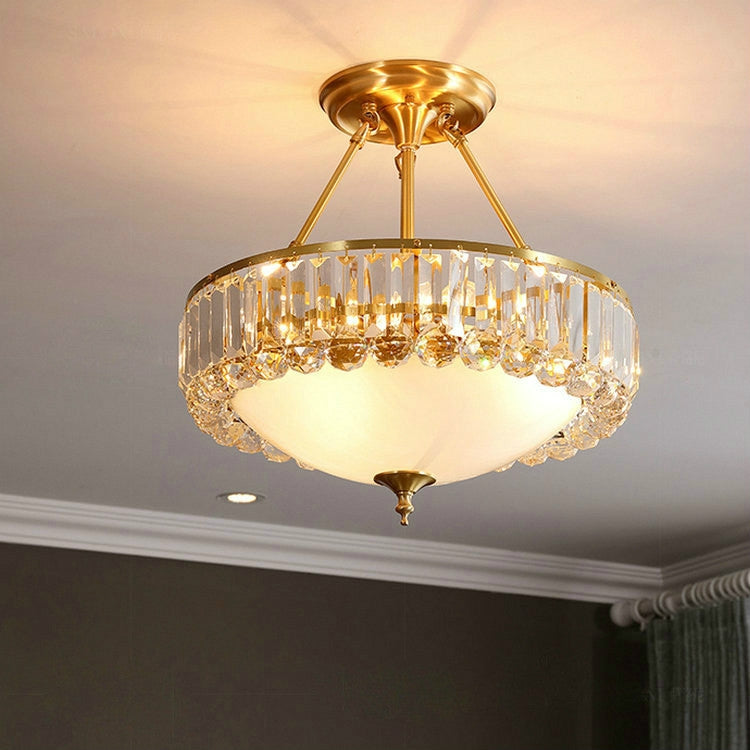 46cm Round Copper Crystal Chandelier without Light Source