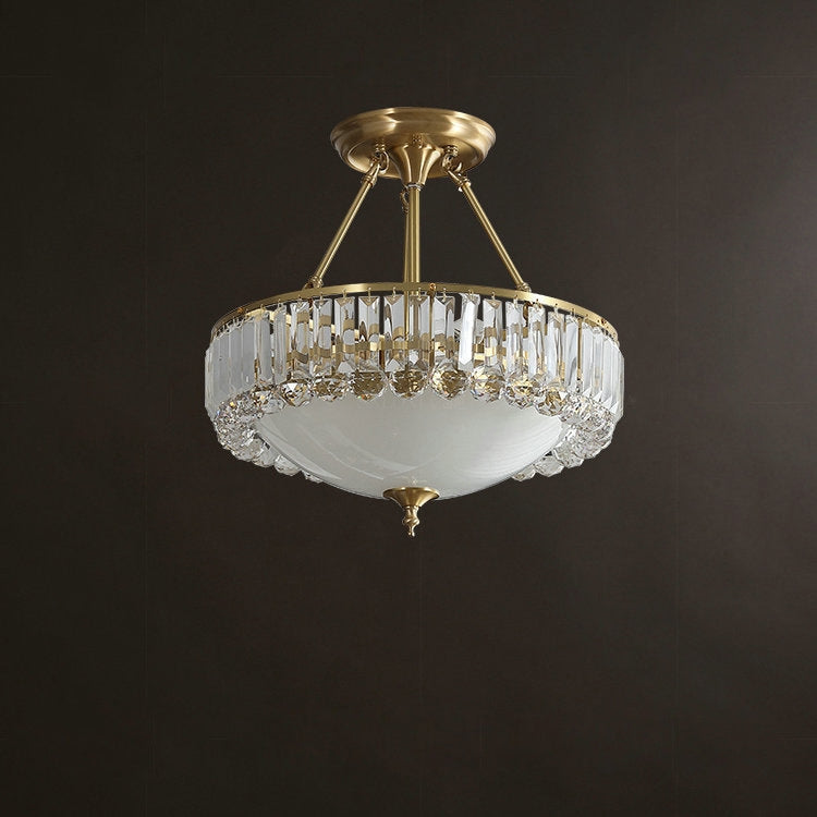 46cm Round Copper Crystal Chandelier without Light Source