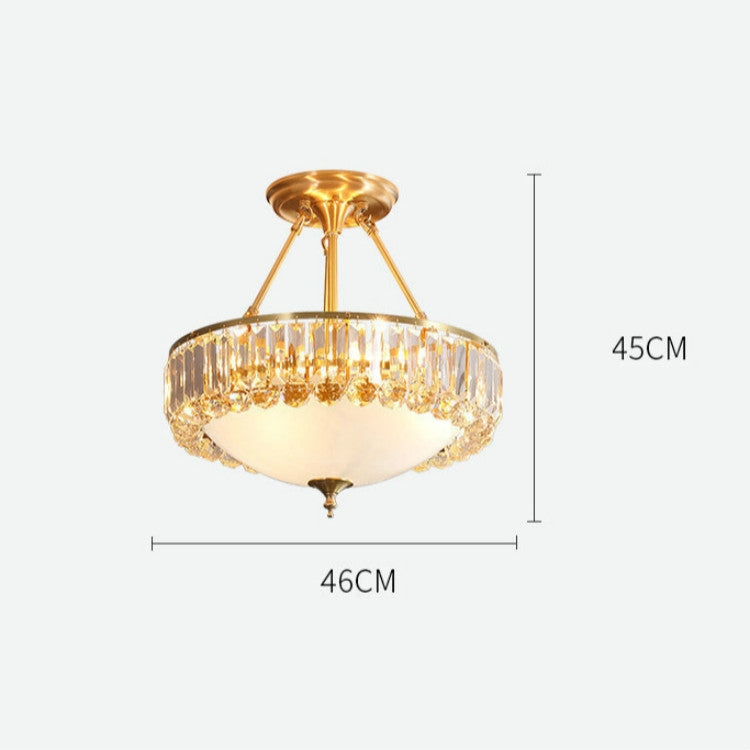 46cm Round Copper Crystal Chandelier without Light Source