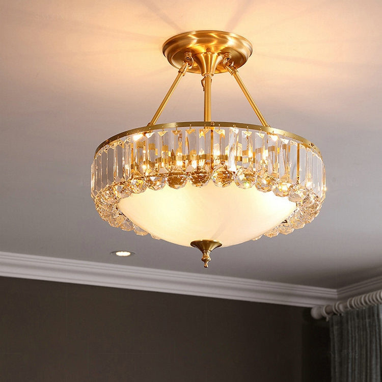 46cm Round Copper Crystal Chandelier without Light Source
