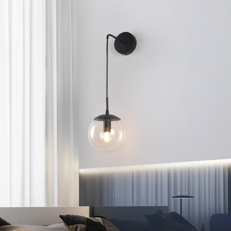 E27 LED Children Room Wall Lamp Living Room TV Wall Crystal Lamp, Black 15cm
