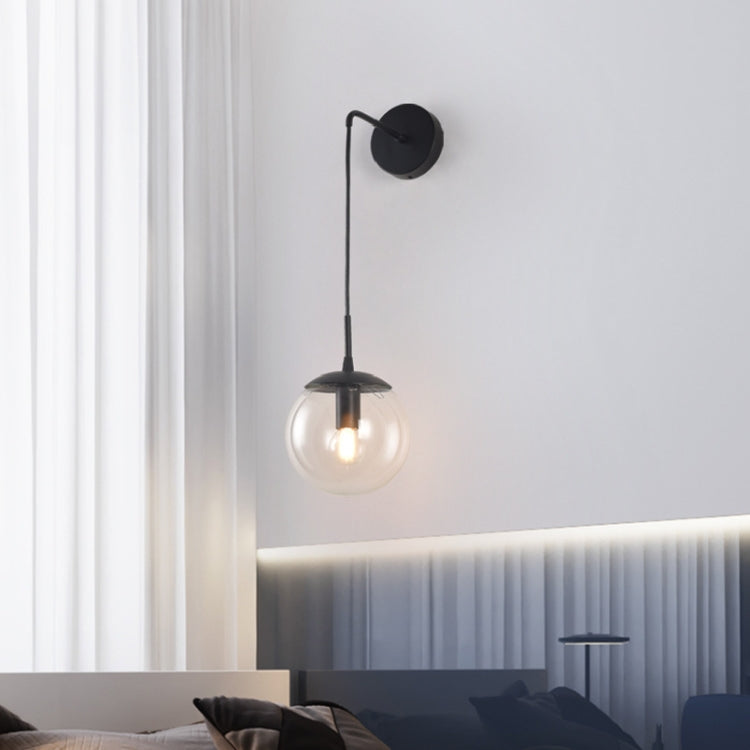 E27 LED Children Room Wall Lamp Living Room TV Wall Crystal Lamp, Black 15cm