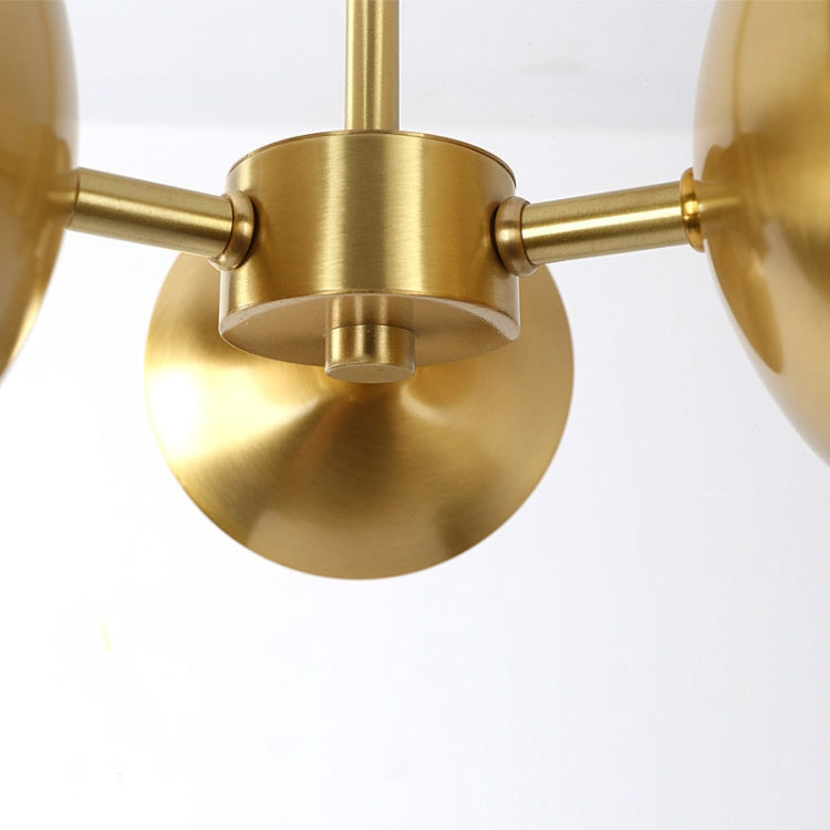 Restaurant Copper Minimalist Creative Small Chandelier, Power source: Three Color Light Single 5W(3 Heads Copper Milk White Bulb)