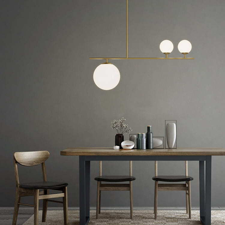 Simple Modern Three-head Glass Ball Chandelier with 7W Neutral Light