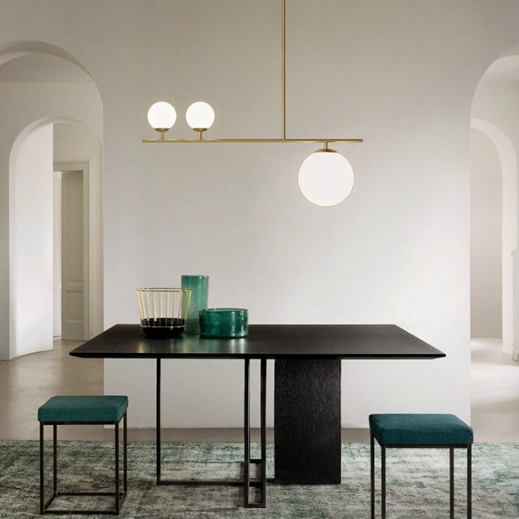 Simple Modern Three-head Glass Ball Chandelier with 7W Neutral Light