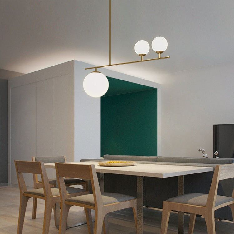 Simple Modern Three-head Glass Ball Chandelier with 7W Neutral Light