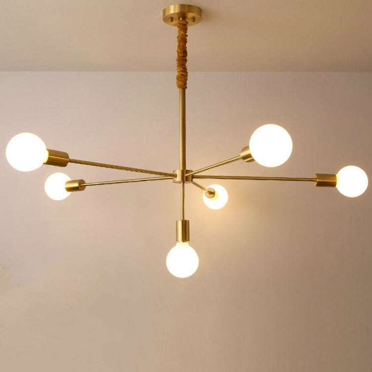 5+1 Heads  Creative Living Room Dining Room Bedroom Simple Copper Lamps with 5W Warm Light LED