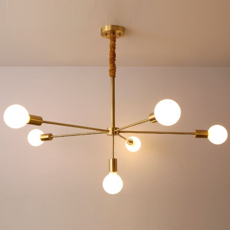 5+1 Heads  Creative Living Room Dining Room Bedroom Simple Copper Lamps with 5W White Light LED