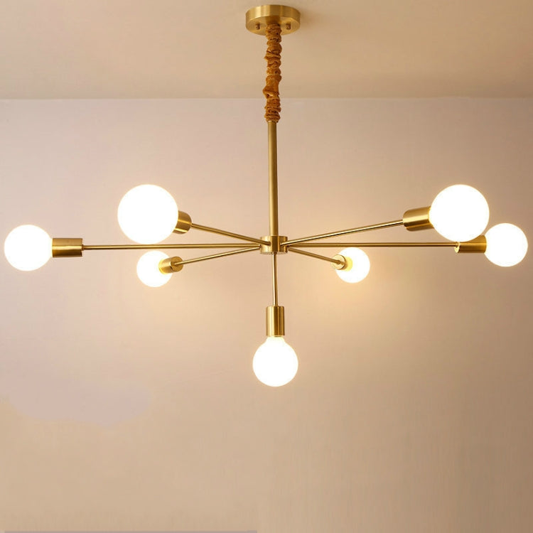 6+1 Heads  Creative Living Room Dining Room Bedroom Simple Copper Lamps without Light Source