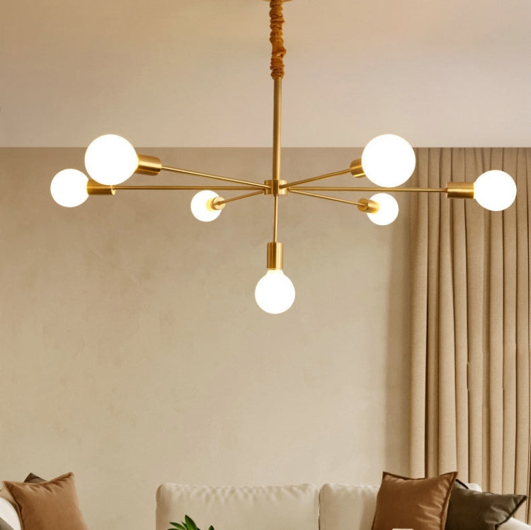 6+1 Heads  Creative Living Room Dining Room Bedroom Simple Copper Lamps with 5W Warm Light LED