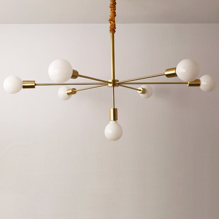 6+1 Heads  Creative Living Room Dining Room Bedroom Simple Copper Lamps with 5W White Light LED