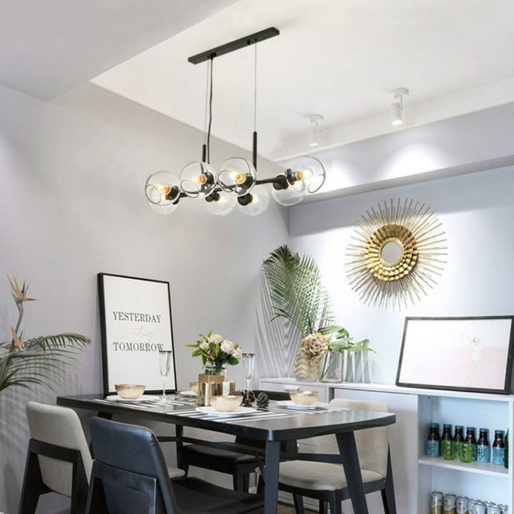 8 Heads Restaurant Bar Simple Creative Glass Chandelier, Power source: Without Light Source