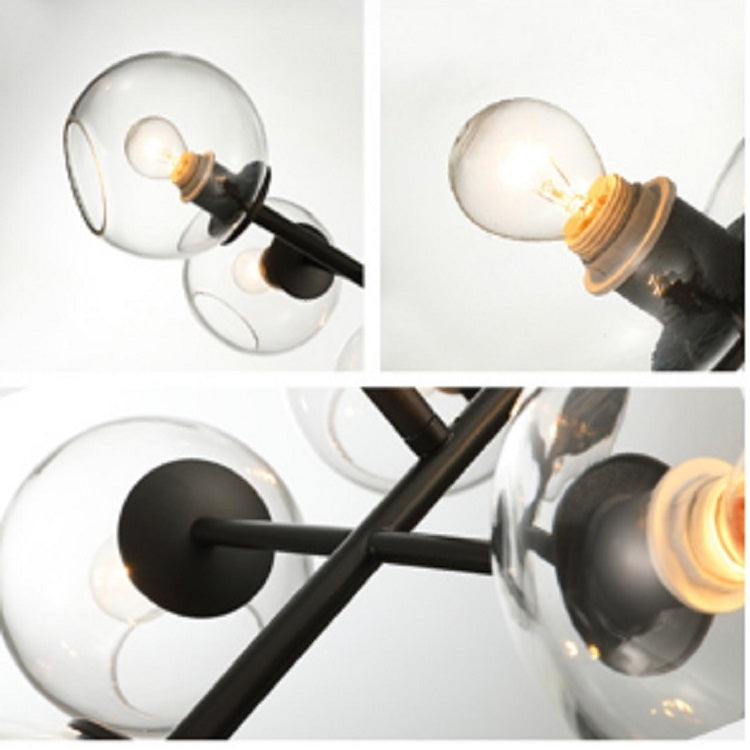 8 Heads Restaurant Bar Simple Creative Glass Chandelier, Power source: Without Light Source