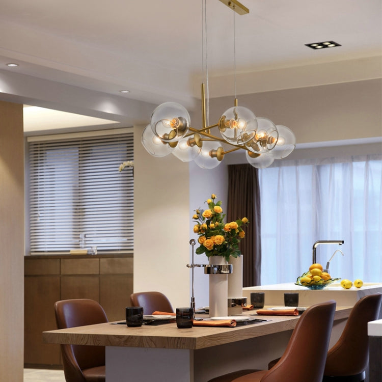 8 Heads Restaurant Bar Simple Creative Glass Chandelier, Power source: Without Light Source