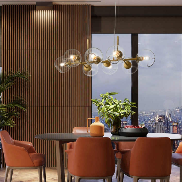 8 Heads Restaurant Bar Simple Creative Glass Chandelier, Power source: Without Light Source