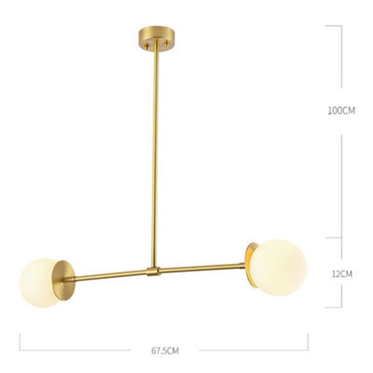 Simple Copper Glass Lampshade Creative Chandelier