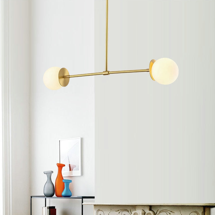 Simple Copper Glass Lampshade Creative Chandelier