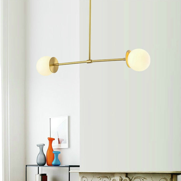 Simple Copper Glass Lampshade Creative Chandelier