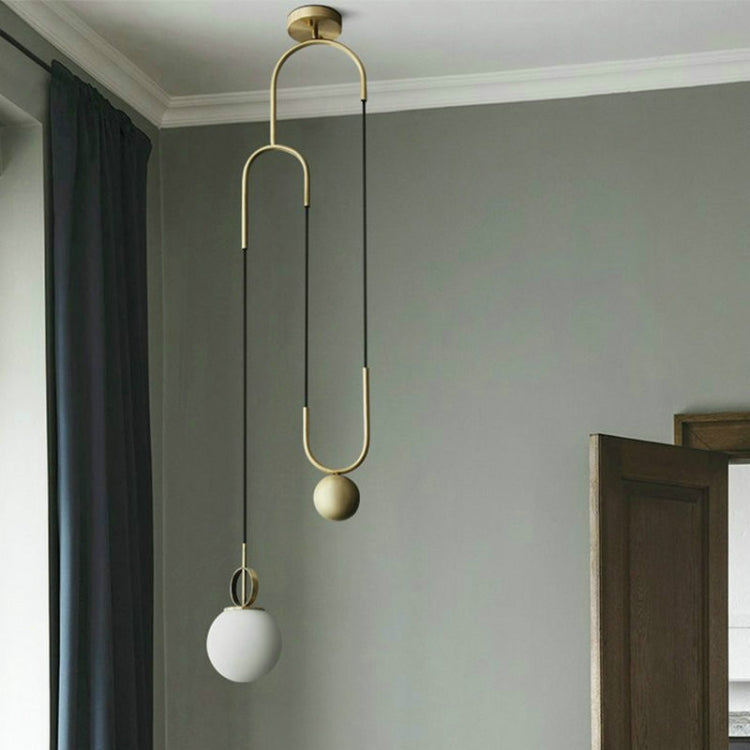 Modern Simple Restaurant Living Room Glass Ball Chandelier, Power source:  Warm Light LED5W( Single Head)