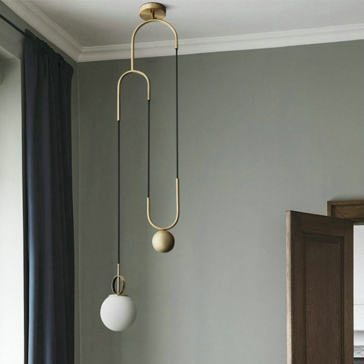 Modern Simple Restaurant Living Room Glass Ball Chandelier, Power source:  Warm Light LED5W( Single Head)