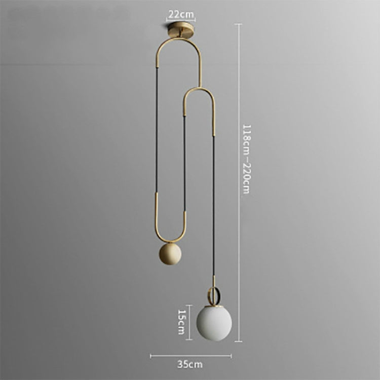 Modern Simple Restaurant Living Room Glass Ball Chandelier, Power source:  Warm Light LED5W( Single Head)
