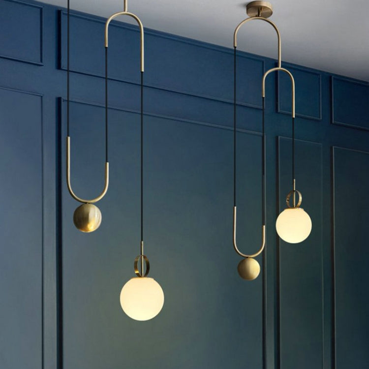 Modern Simple Restaurant Living Room Glass Ball Chandelier, Power source:  Warm Light LED5W( Single Head)