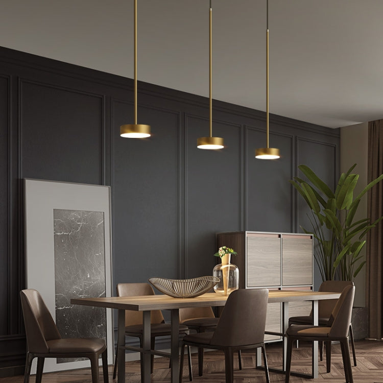 Three Head Round Base Copper Chandelier Bar Dining Room Dining Table Bedroom Lamp Modern Minimalist Chandelier