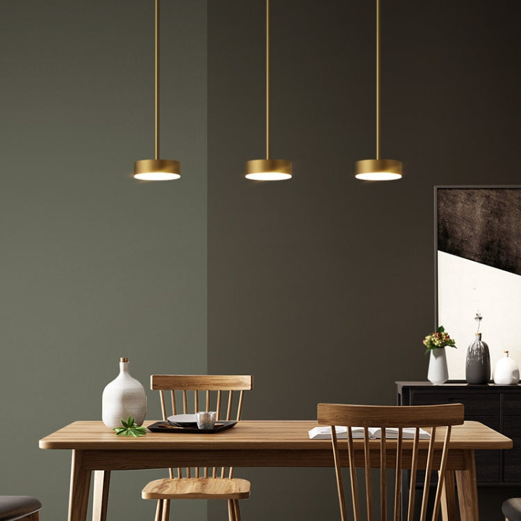 Three Head Round Base Copper Chandelier Bar Dining Room Dining Table Bedroom Lamp Modern Minimalist Chandelier