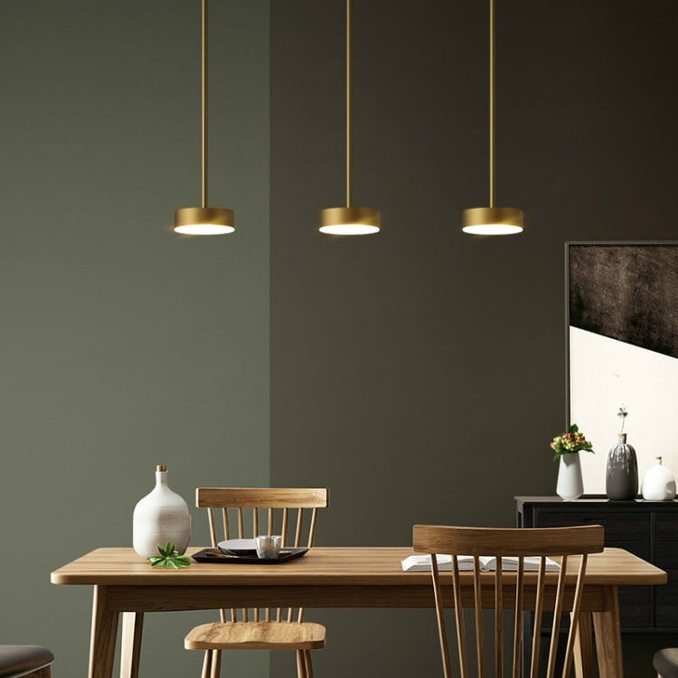 Three-Head Straight  Base Copper Chandelier Bar Dining Room Dining Table Bedroom Lamp Modern Minimalist Chandelier