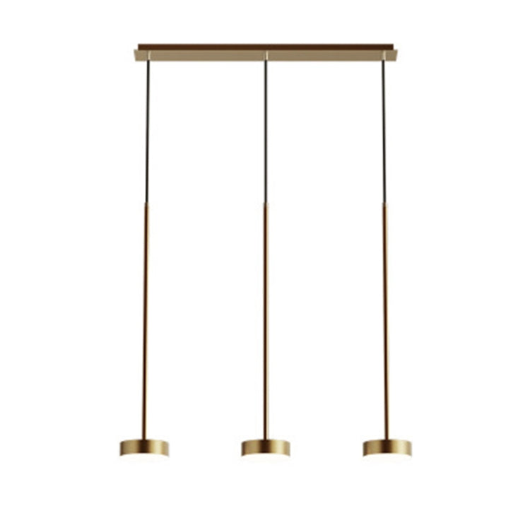 Three-Head Straight  Base Copper Chandelier Bar Dining Room Dining Table Bedroom Lamp Modern Minimalist Chandelier