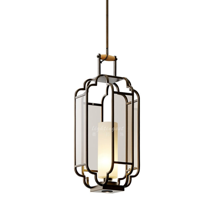 Diameter 20cm 5W Classical Porch Restaurant Glass Wrought Iron Lantern Chandelier(Warm White)