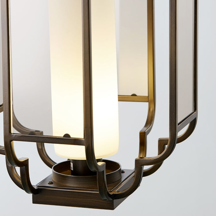 Diameter 38cm 5W Classical Porch Restaurant Glass Wrought Iron Lantern Chandelier