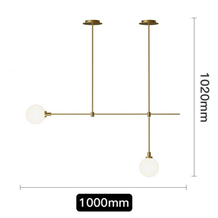 Simple Modern Restaurant Full Copper Spherical Chandelier with 7W Warm White Light LED( Two Heads)