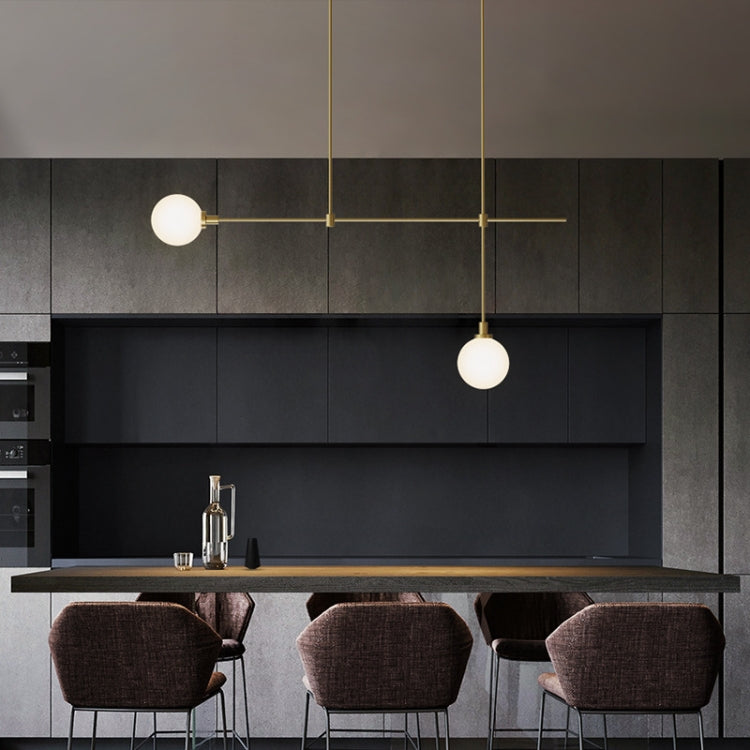 Simple Modern Restaurant Full Copper Spherical Chandelier with 7W Warm White Light LED( Two Heads)