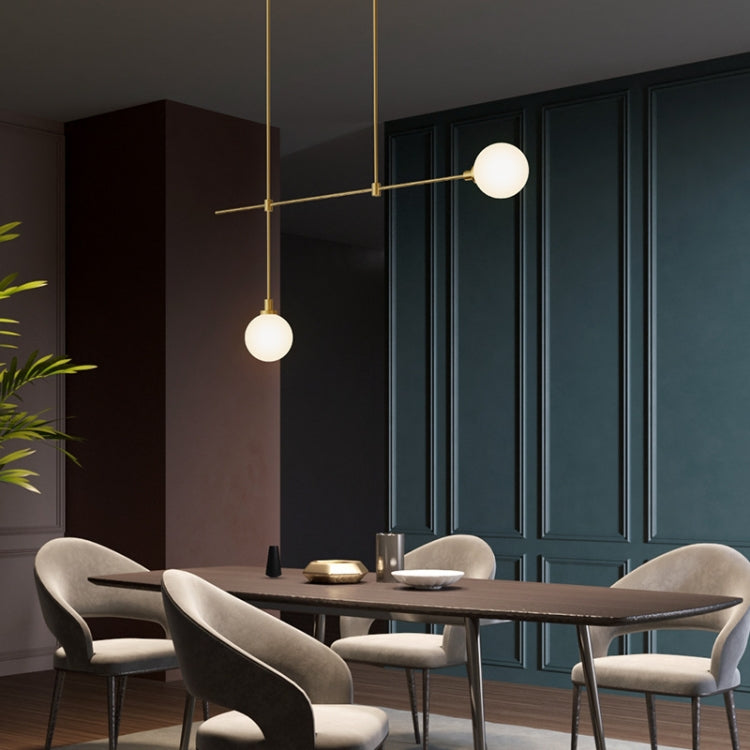 Simple Modern Restaurant Full Copper Spherical Chandelier with 7W Warm White Light LED( Two Heads)