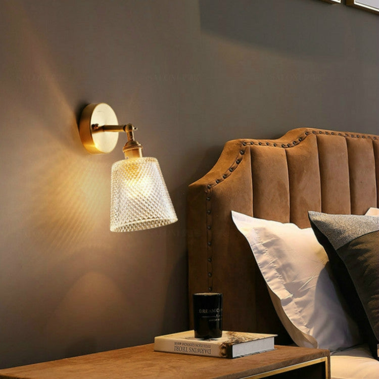 Copper Living Room Bedroom Crystal Wall Lamp  All Copper Single Head( White Light)