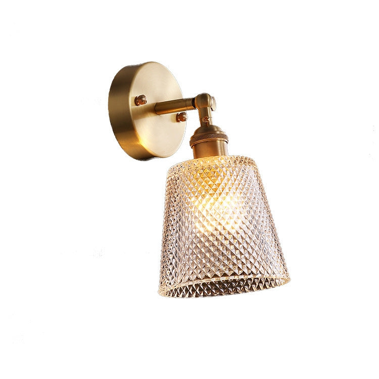 Copper Living Room Bedroom Crystal Wall Lamp  All Copper Single Head( White Light)