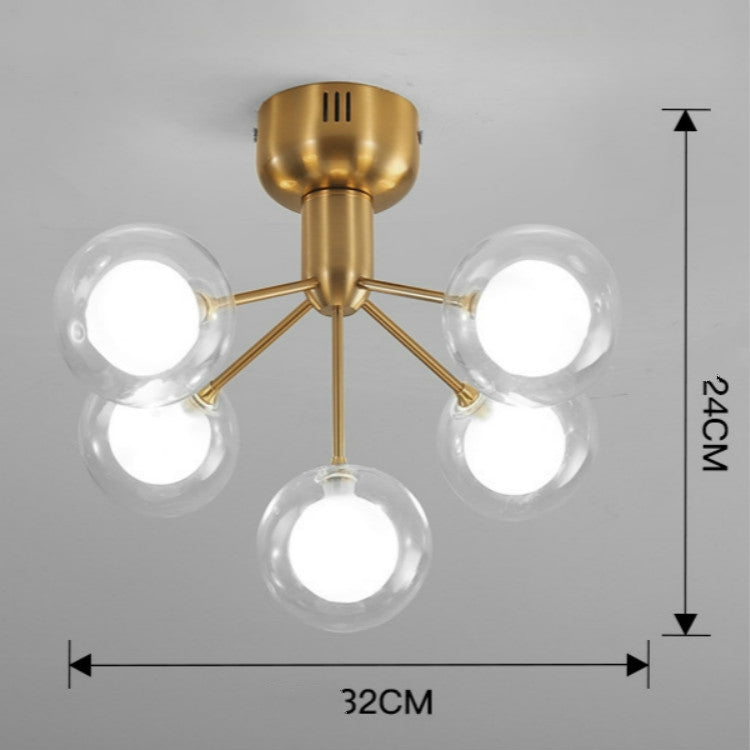 5 Heads Modern Minimalist Warm Firefly Ceiling Light, Power source:  White Light LED5W