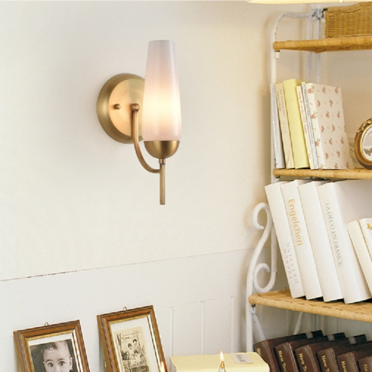 E14 LED Living Room Staircase Aisle Plated Wrought Iron Single Double Head Wall Lamp Single Head, Power source:  White Light LED5W